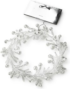 Vánoční závěsná ozdoba Santa Lila Věnec stříbrná