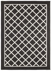 Hanse Home, Kusový koberec Twin Supreme 103425 Sydney black creme – na von aj na doma, 160x230, čierna, chodba / predsieň