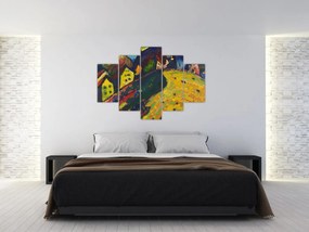 Obraz - Vasily Kandinsky, Houses at Murnau, reprodukcia (150x105 cm)