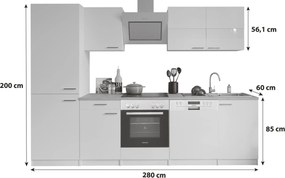 XXXLutz KUCHYNSKÝ BLOK 280 cm Respekta - Online Only kuchyne - 001899019601