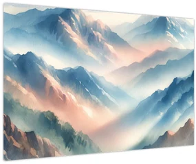 Obraz - Akvarelové hory (90x60 cm)