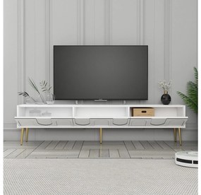 TV stolík/skrinka Bipemu 3 (biela + zlatá) . Vlastná spoľahlivá doprava až k Vám domov. 1095682