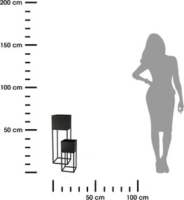 Súprava 2 ks kvetinových stojanov LYRIA čierna