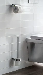 Erga NATURA, držiak na WC papier s krytom na stenu, chrómová, ERG-04313