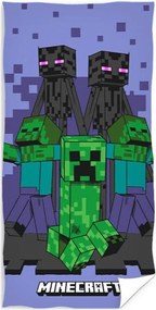 Plážová osuška Minecraft - motív Enderman Monsters - 100% bavlna, froté s gramážou 300 g/m² - 70 x 140 cm
