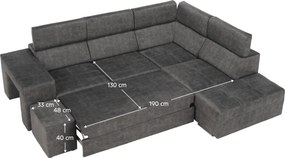 Rohová sedacia súprava Maiga (sivá) (P). Vlastná spoľahlivá doprava až k Vám domov. 1119647