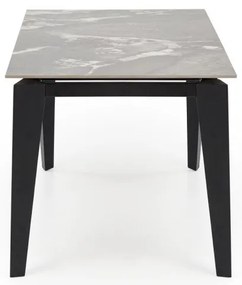 Rozkládací jídelní stůl Felix 141/201 cm popelavý mramor/černý