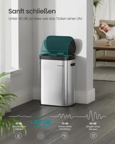 Automatický odpadkový kôš 50 l SONGMICS LTB640E01 strieborný