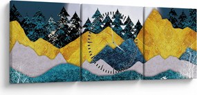 Obraz - Polárna krajina (s hodinami) (90x30 cm)