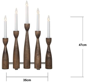 Vianočná svetelná dekorácia do zásuvky v tmavoprírodnej farbe Midja 2.0 – Star Trading