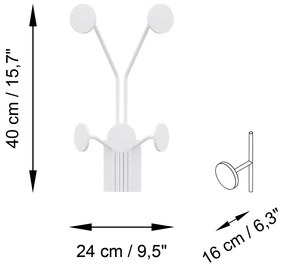 Nástěnný kovový háček Giraffe 24 cm bílý