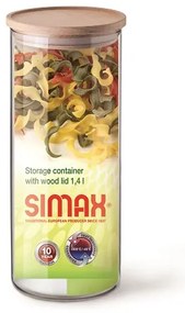 Simax Dóza na potraviny s dreveným vrchnákom 1,4 l