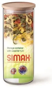 Simax Dóza na potraviny s dreveným vrchnákom 1,4 l