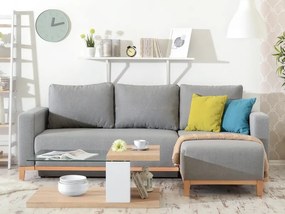 Rohová sedačka Salida (sivá + dub). Akcia -20%. Vlastná spoľahlivá doprava až k Vám domov. 1136692