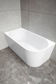 Aqualine Tibbera, rohová stojaca vaňa, ľavá, 160x75cm, biela, E1036