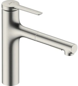Drezová batéria Hansgrohe Zesis M33 s vyťahovacou spŕškou, 2 prúdy nerez 74822800, 1 ks