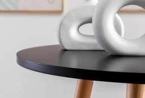 Barový stôl Mijas natura, okrúhly - v107 x 60 x 60 cm - Čierna