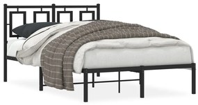 Kovový rám postele s čelom čierny 120x200 cm 374239