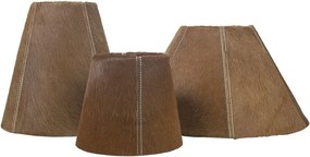 Kónické hnedé tienidlo lampy z hovädzej kože - Ø 39 * Ø 16 * 23cm / E27