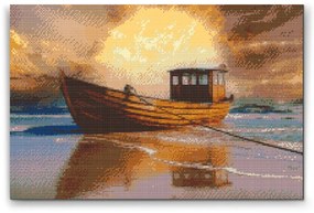Gario Diamantové maľovanie Čln na mori 2 Rozmery: 60 x 40 cm, Rámovanie: S vnútorným rámom, Diamanty: Okrúhle