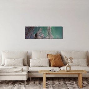 Obraz polárna žiara nad zamrznutými stromami (s hodinami) (90x30 cm)