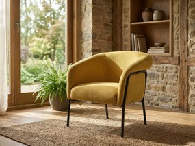 Dizajnové kreslo CLOVER BREGO, horčicové