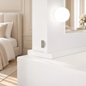 TOALETNÝ STOLÍK ANETT II BIELY MATNÝ + ZRKADLO LED 110 cm