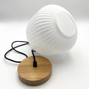 Luster na lanku HARMONY 1xE27/15W/230V pr. 20 cm biela/dub