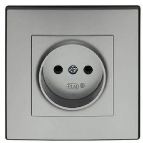 Zásuvka MILANO bez uzemnenia (met. strieborná)