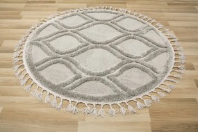 Koberec Berber 7063 3D kruh svetlosivý