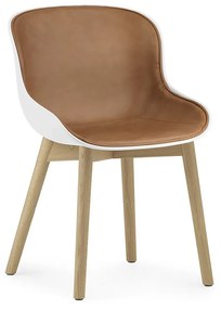 Stolička Hyg Chair Ultra Leather – hnedá/biela/dub