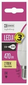 Emos LED žiarovka Classic Candle 6W E14 teplá biela ZQ3220