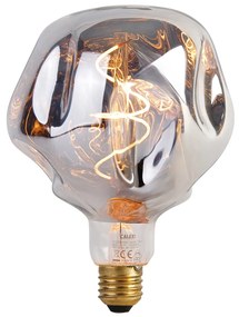 E27 Stmievateľná LED žiarovka G125 strieborná 4W 75lm 1800K