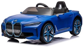 LEAN CARS Elektrická autíčko  BMW I4 - modré - 4x45W- BATÉRIA - 12V7Ah - 2024