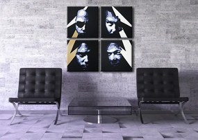 Ručne maľovaný POP Art obraz METALLICA 4 dielny  met