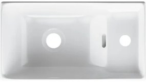 Umývadlo Jungborn NOVE armatura pravá 46 x 25 cm lesklá biela TC01011