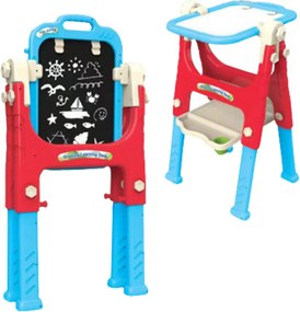 LEAN Toys Vzdelávacia tabuľa 5v1 so stoličkou Multifunkčné príslušenstvo Modrá