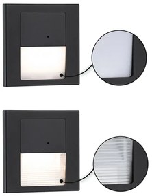 Paulmann 80004 - LED/1W Schodiskové svietidlo so senzorom TSARO 230V Lead/čierna