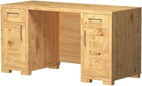 Široký drevený pracovný stôl z masívu, 145x60x76 cm