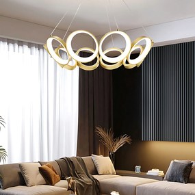 Toolight Toolight, LED závesné svietidlo 80cm, 70W, 4000K, 3269lm, APP1800-CP, zlatá matná, OSW-09667