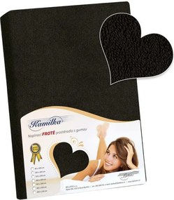 Bellatex Froté prestieradlo Kamilka čierna, 160 x 200 cm