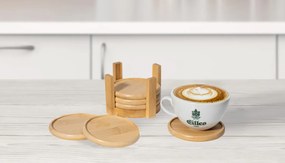 Sada 6 ks bambusových podtácků EMERALD hnědá