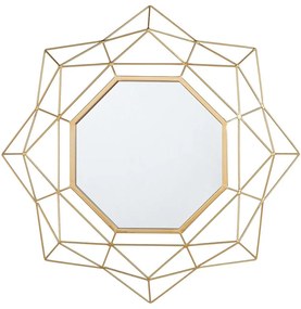 Kovové zrkadlo na stenu zlaté ø 60 cm HILLION Beliani