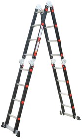 InternetovaZahrada Multifunkčný hliníkový rebrík Premium - čierny