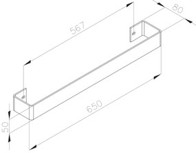 Sapho Sapho, MAGNIFICA držiak uterákov 650mm, leštená nerez, IRPA17