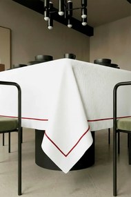 Obrus QUEEN biely s bordovou Rozmer: 140x180 cm