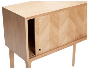 Komoda z dubového dreva Hübsch Herringbone, výška 90 cm