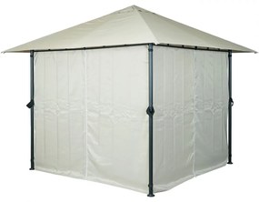 Pergola HWC-J63 so strechou a bočnou stenou 3x3m - krémová
