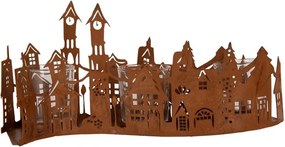 Rustikálny hrdzavý svietnik v dizajne sviečok Candle Rust - 27*12*12 cm