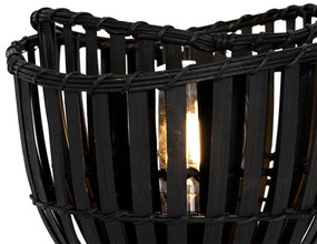 Orientálna stolná lampa čierna bambus - Pua
